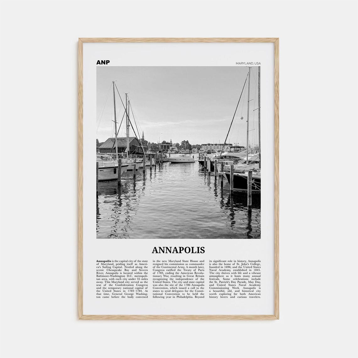 Annapolis Black And White No. 1 Travel Poster