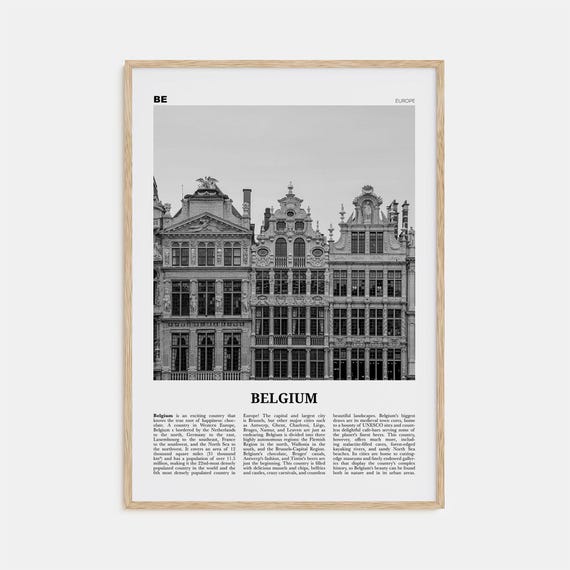 Belgium Black and White No. 3 Brussels Travel Poster