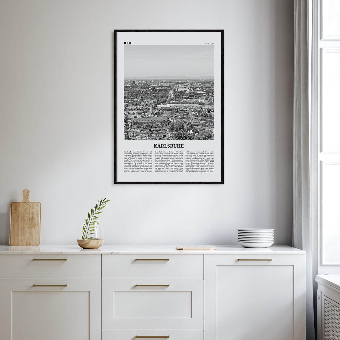 Karlsruhe Black and White Travel Poster, Germany - Image 2