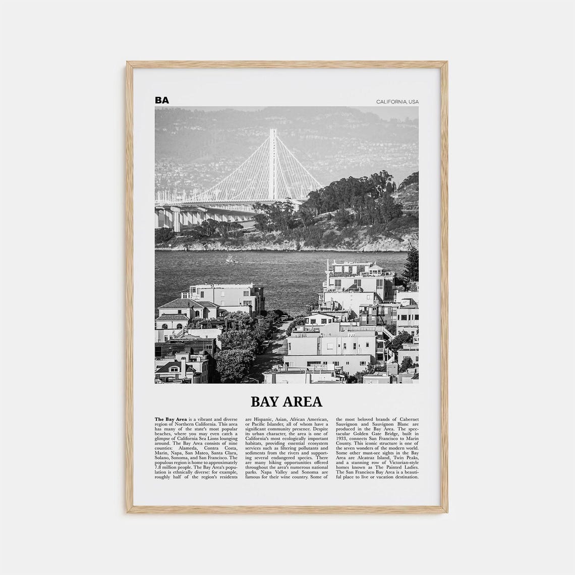 Bay Area Black and White Photo Art Print