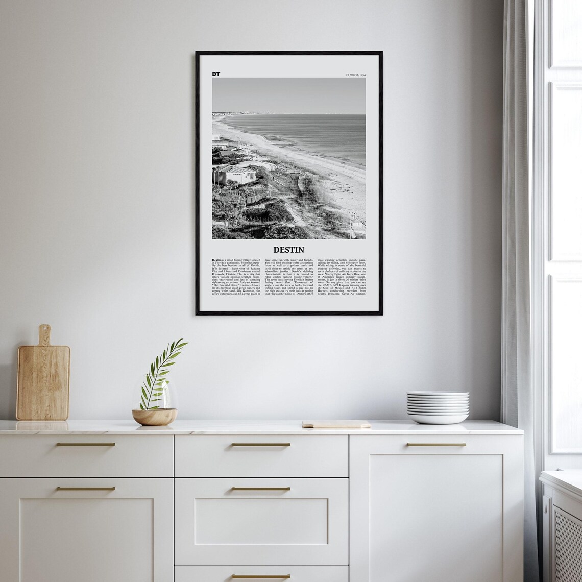 Destin Black And White Travel Poster, Florida USA - Image 2