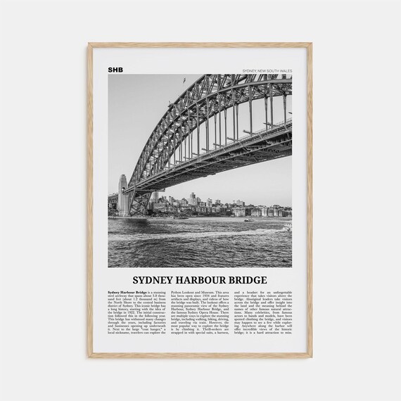 Sydney Harbour Bridge Black and White Art Print