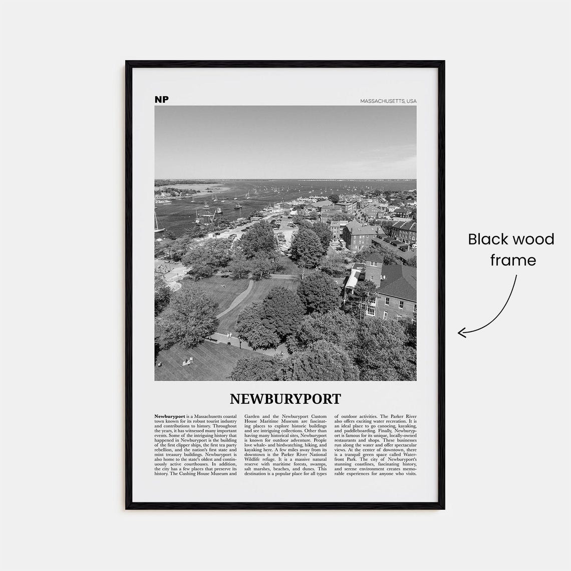 Newburyport Print Black And White Newburyport Wall Art Newburyport Poster Newburyport Photo Newburyport Map Newburyport Wall Decor - Image 3