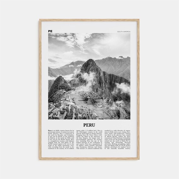 Peru Black And White No 1 Travel Poster