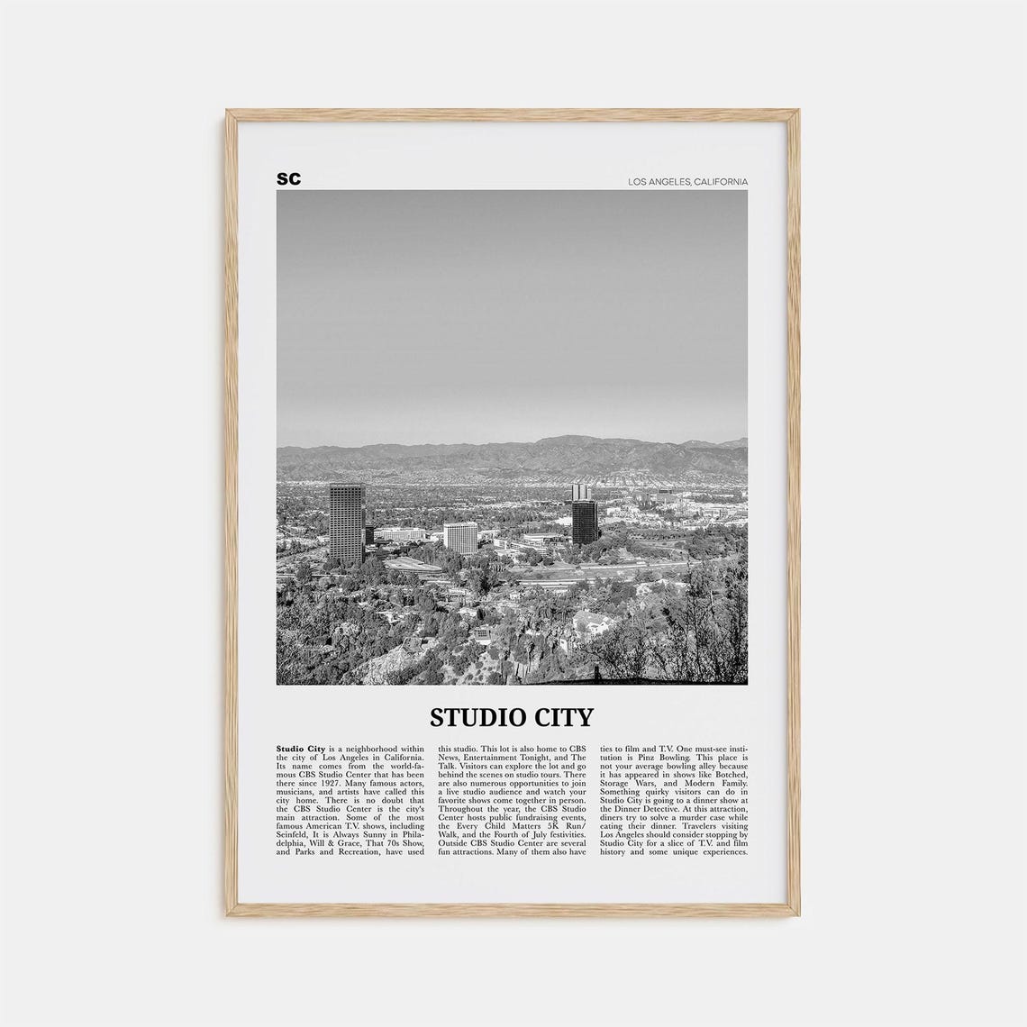 Studio City Travel Poster, Los Angeles California