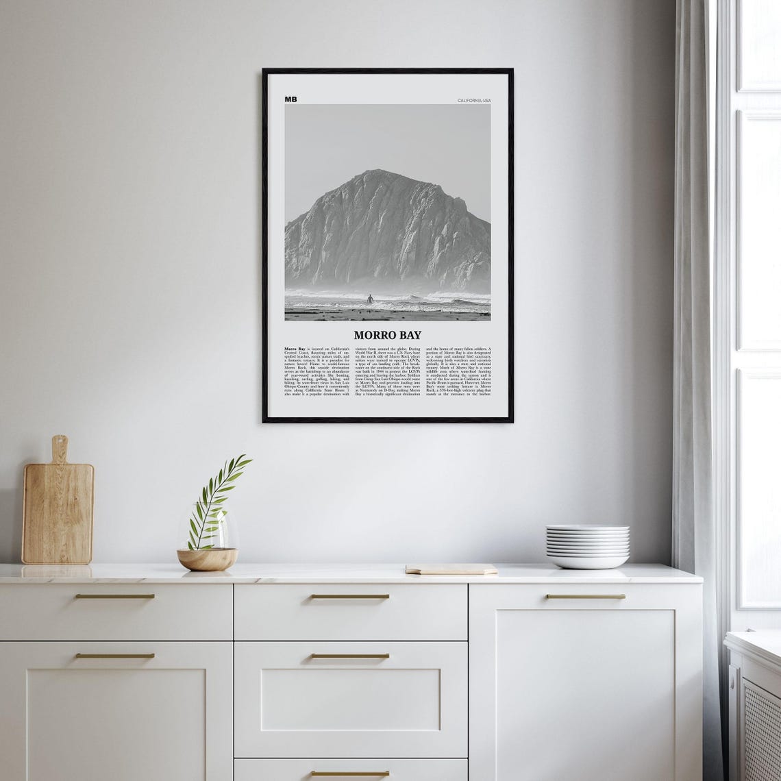 Morro Bay Black and White Travel Poster, California - Image 2