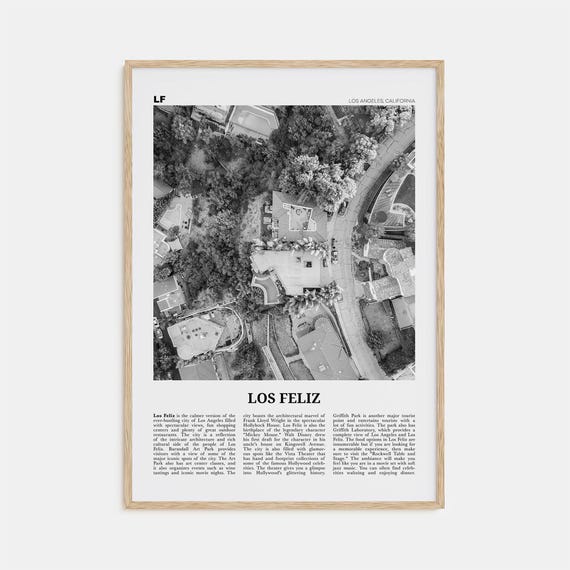 Los Feliz Black and White Art Print, Los Angeles