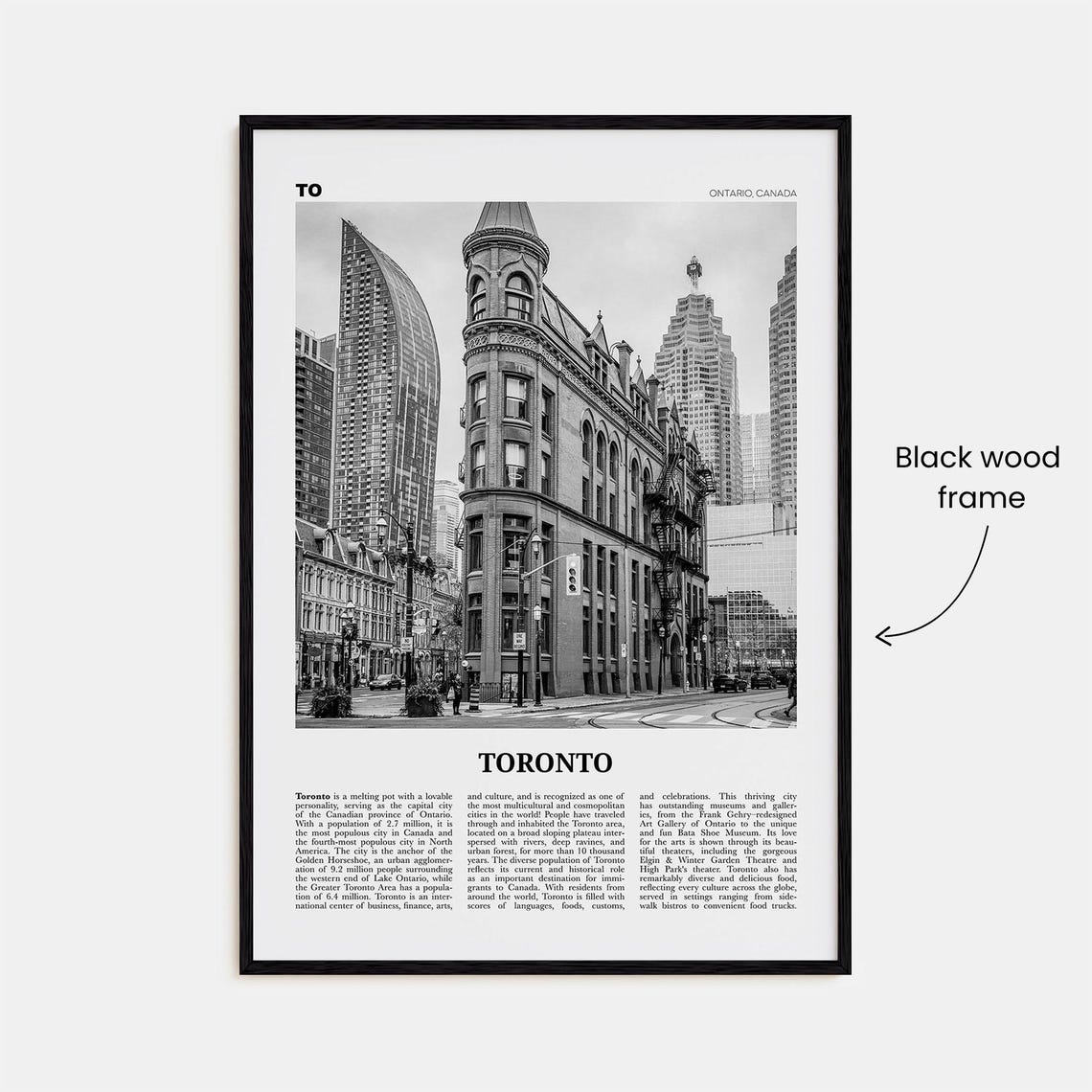 Toronto Black and White No 4 Travel Poster - Image 3