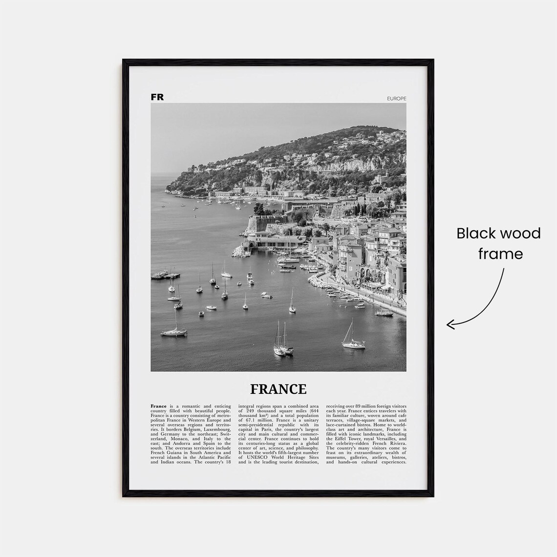 France Black and White No. 3, French Paris Poster - Image 3