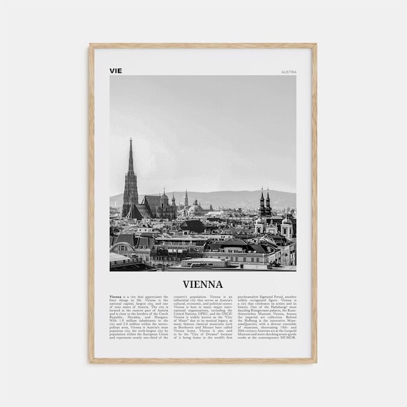 Vienna Black And White Travel Poster, Austria