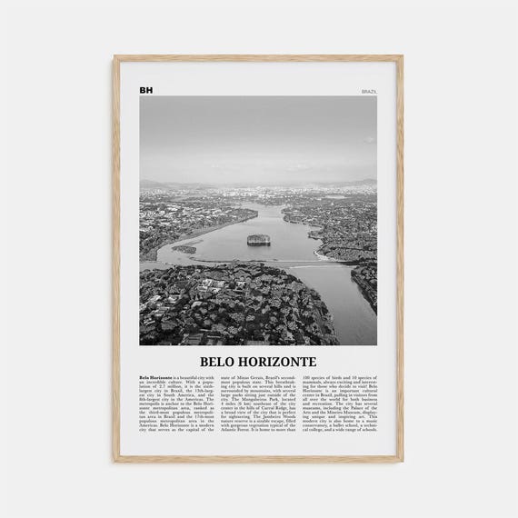Belo Horizonte Black and White Travel Poster