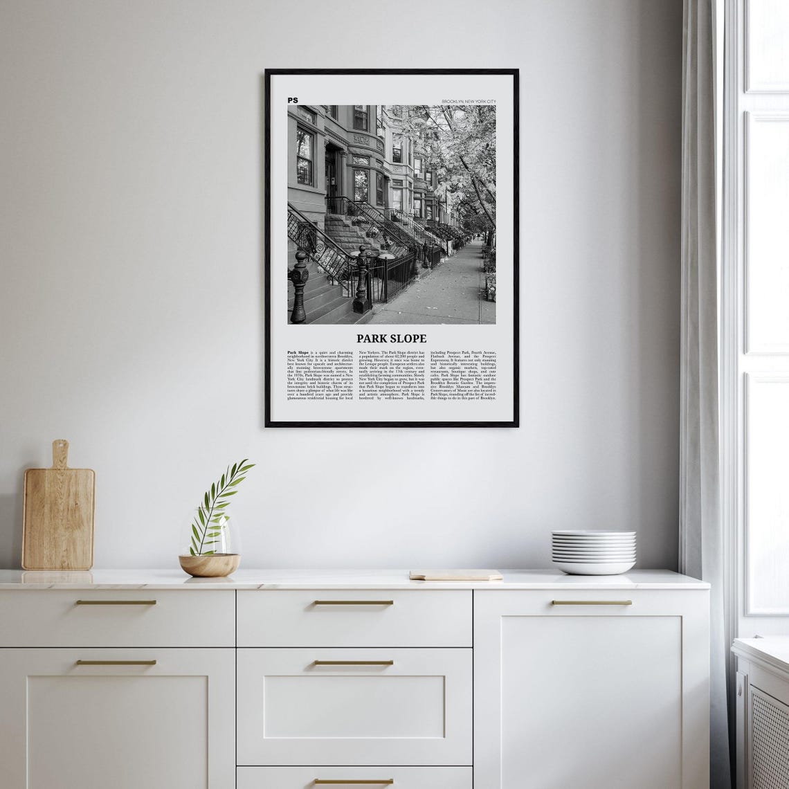 Park Slope Black and White Travel Poster - Image 2