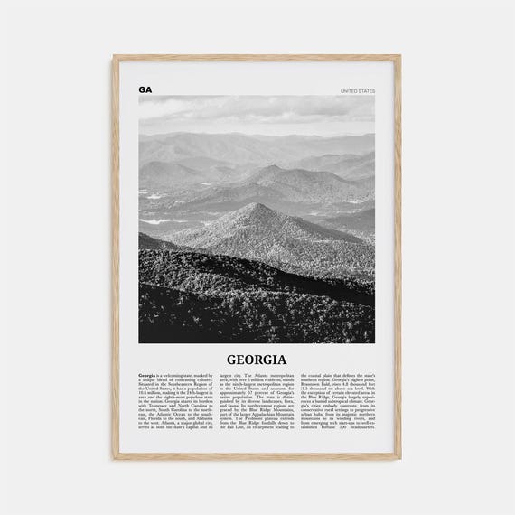 Georgia Black and White Travel Poster, United States