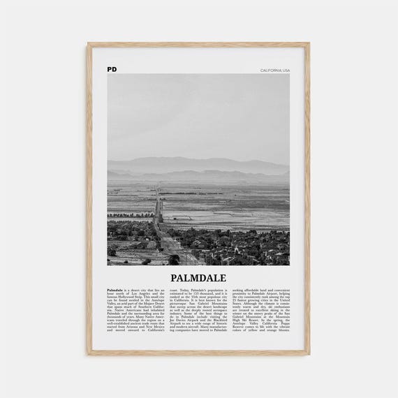 Palmdale Black and White Travel Poster, California