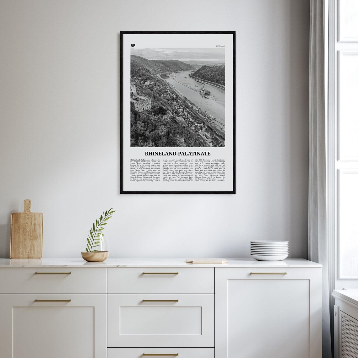Rhineland Palatinate Black and White Travel Poster - Image 2