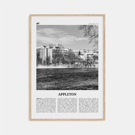 Appleton Black And White Travel Poster, Wisconsin