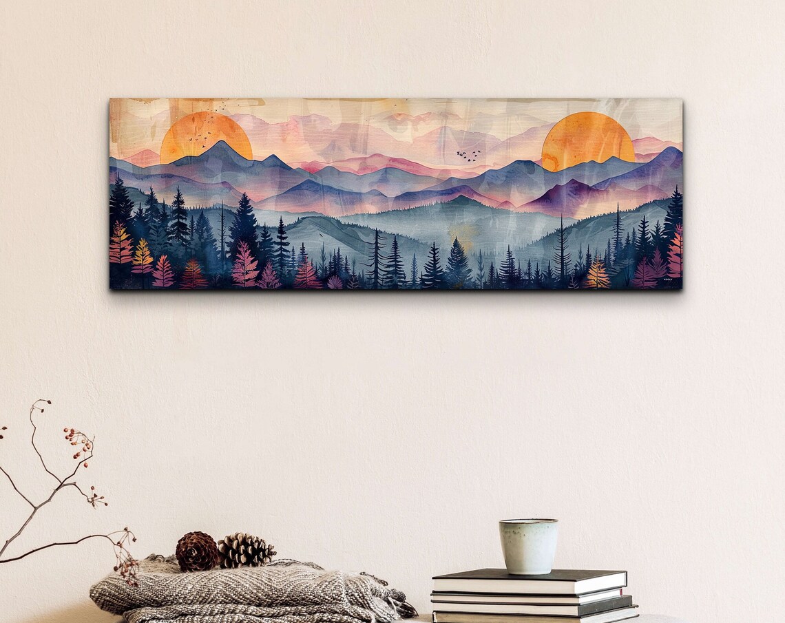 Adirondack Mountains Mid-Century Modern Landscape