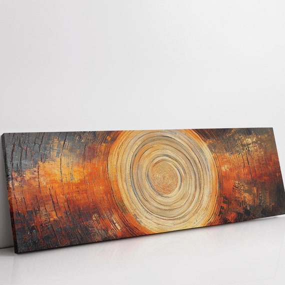 Rustic Tree Ring Wall Art Textured Wood Grain Print In Warm Earth Tones Unique Nature Inspired Decor For Living Room Accent