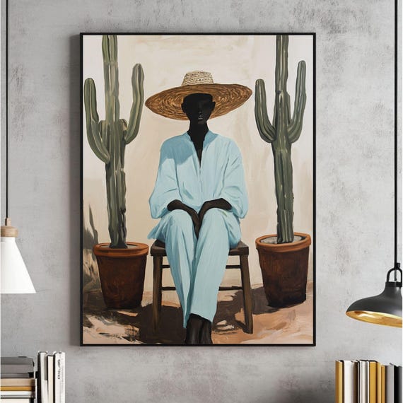 Minimalist African Art Print Desert Illustration File Afro Decor Southwestern Wall