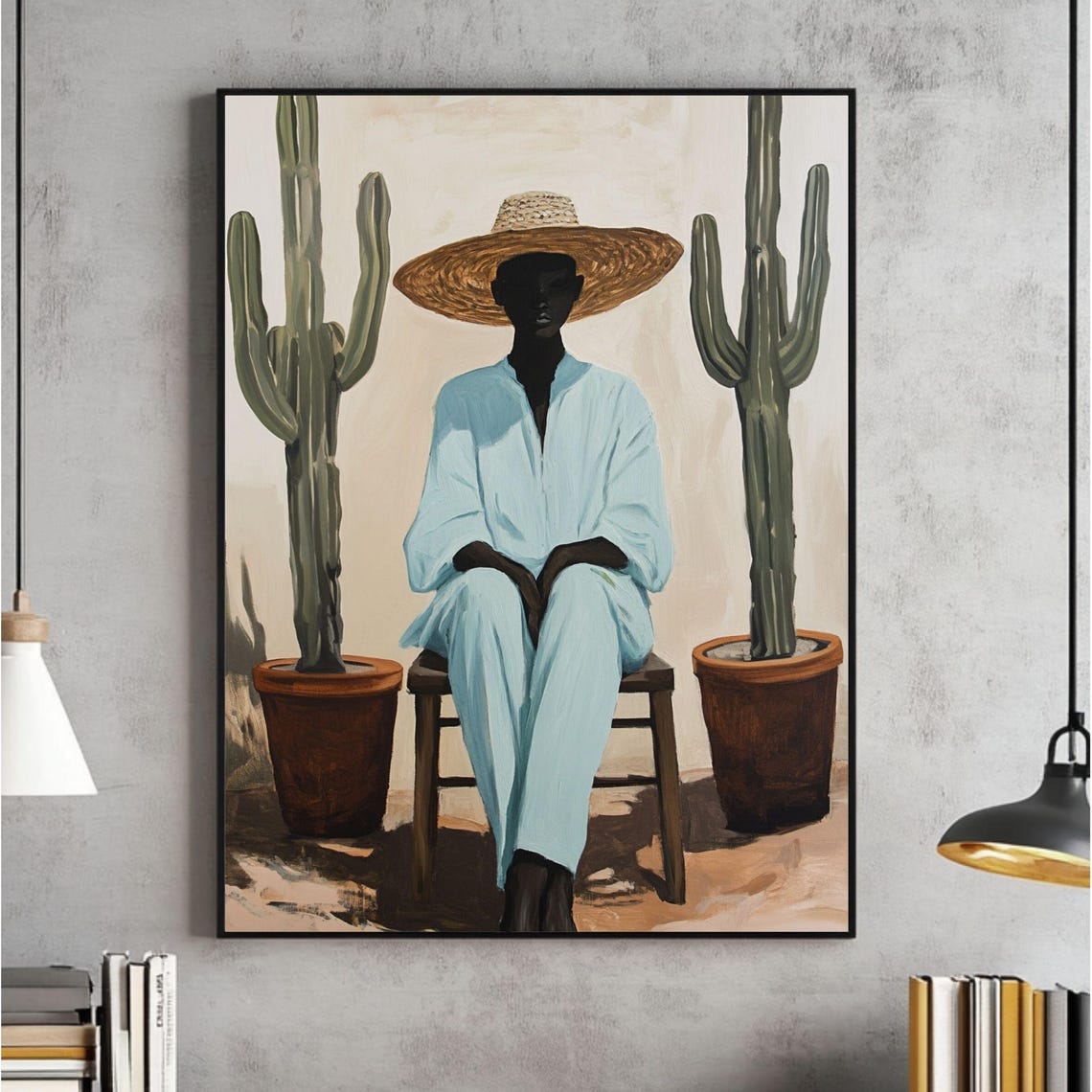 Minimalist African Art Print Desert Illustration File Afro Decor Southwestern Wall