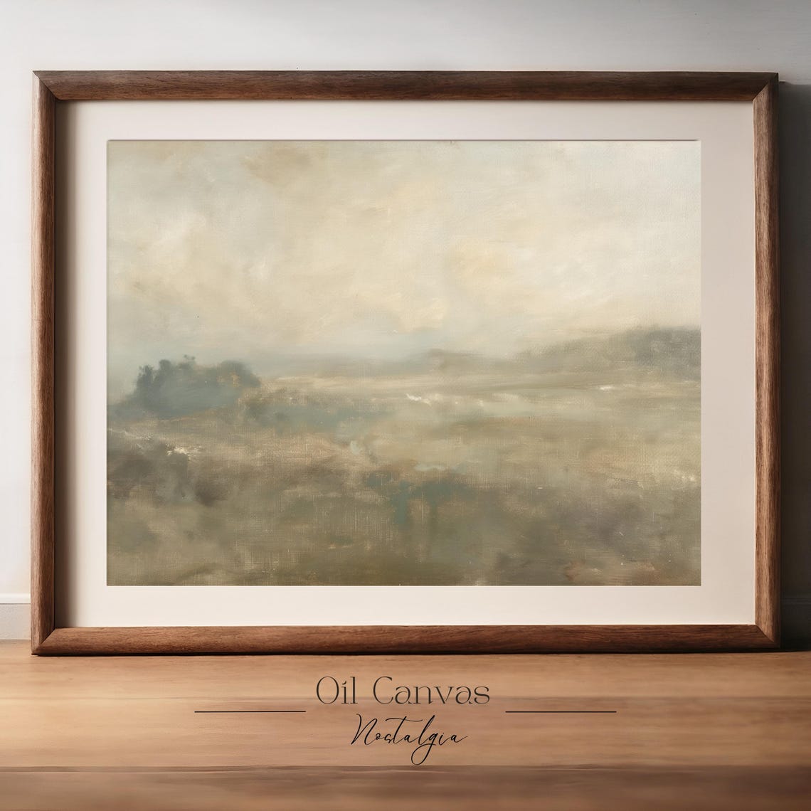 Wall Art Moody Abstract Oil Painting Rustic Minimalist Earth Tone Decor - Image 2