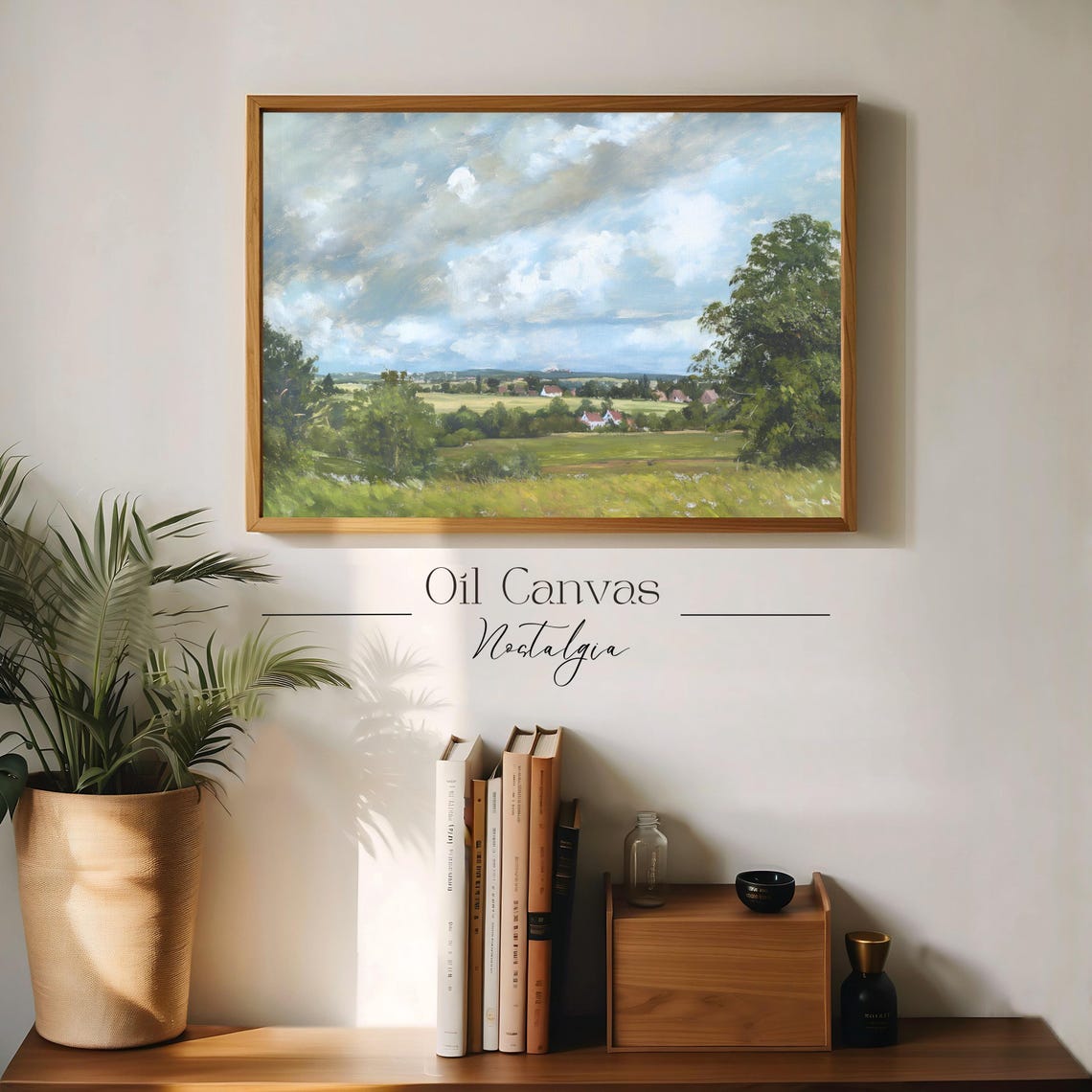 Wall Art Summer Landscape Oil Painting Vintage Country Farmhouse Wall Decor - Image 3
