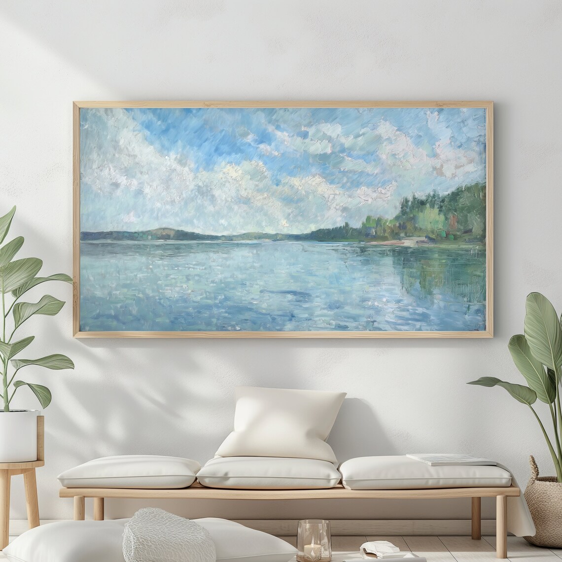 Frame Tv Art Summer Sea Art Oil Painting Ocean Frame Tv Art Costal Landscape Blue Nautical Seascape Vintage - Image 2
