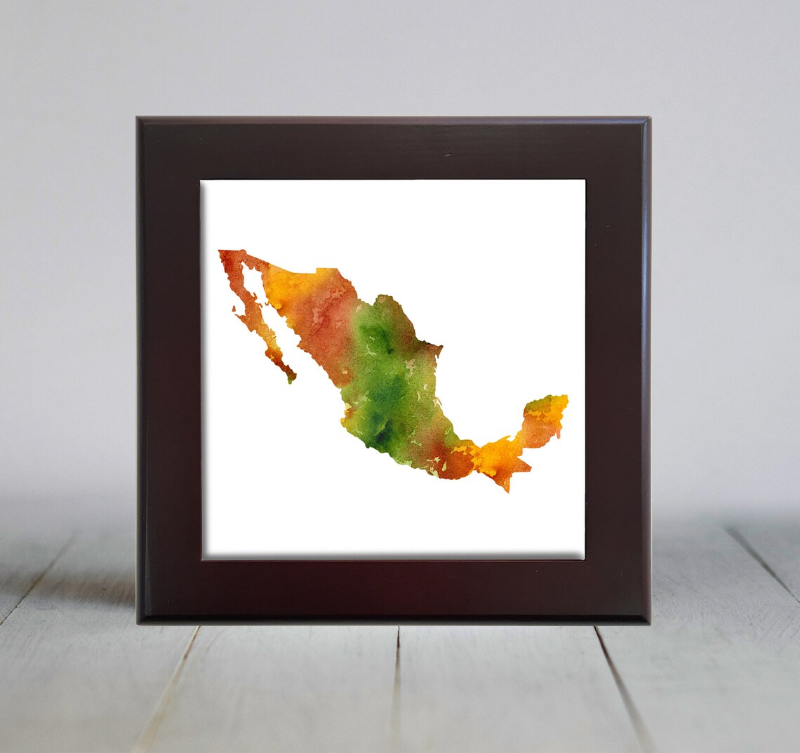 Vibrant Watercolor Map of Mexico Country Silhouette Travel Wall Art - Image 2