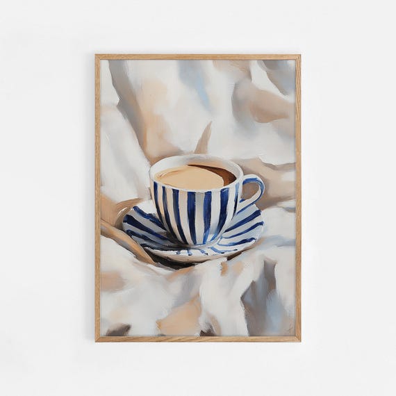 Coffee Print In Bed Still Life Oil Painting French Kitchen Art Gift Apartment Wall Poster 848