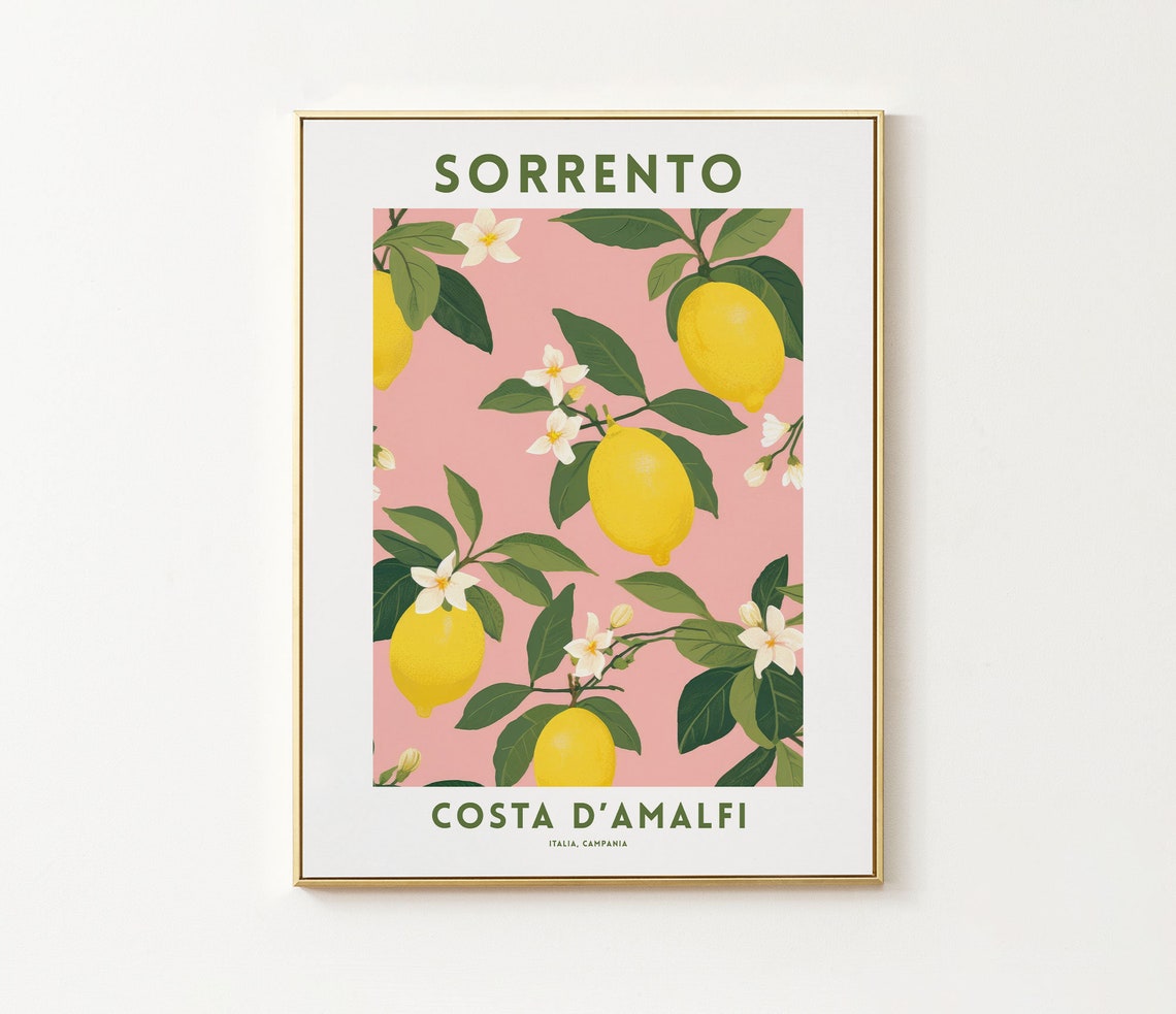 Sorrento Costa dAmalfi Lemon Branch Grove Italy Travel Wall Art - Image 3