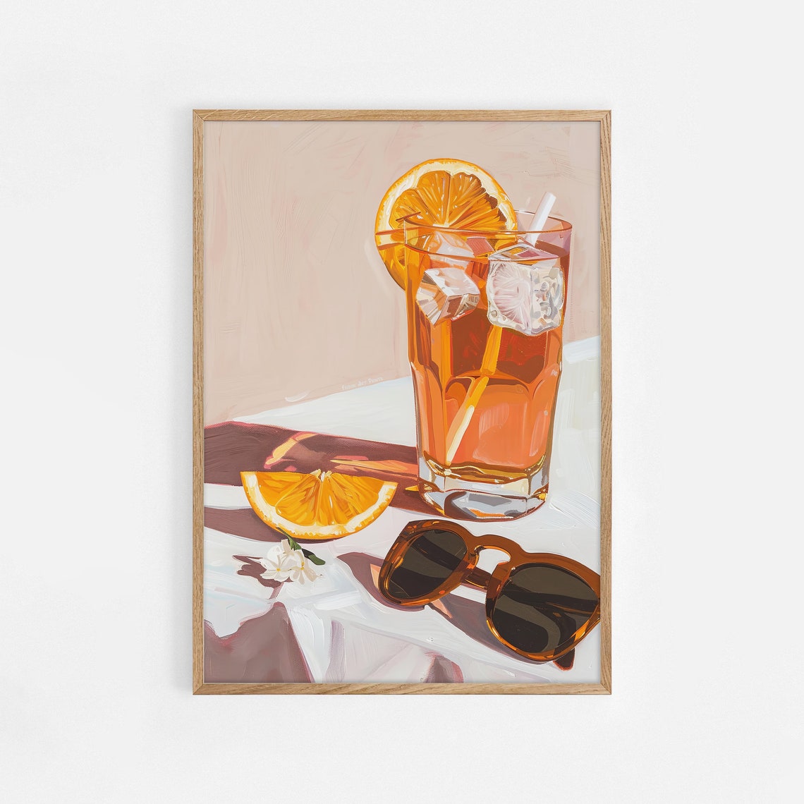 Orange Spritz Cocktail Sunglasses Summer Drink Still Life Poster