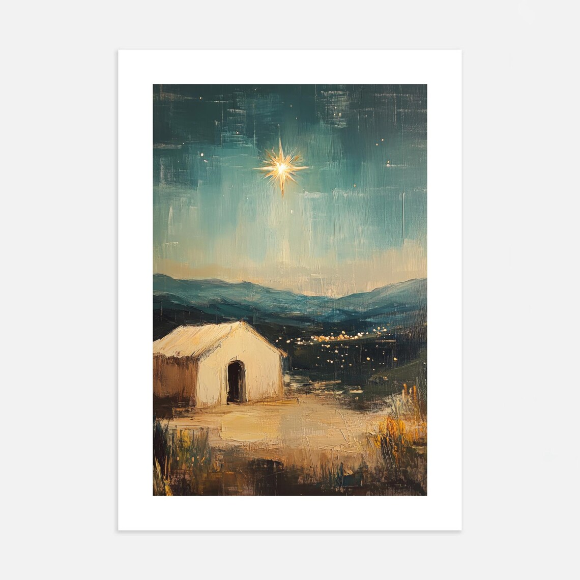 Nativity Scene Art Print, Bethlehem Christian Decor - Image 3