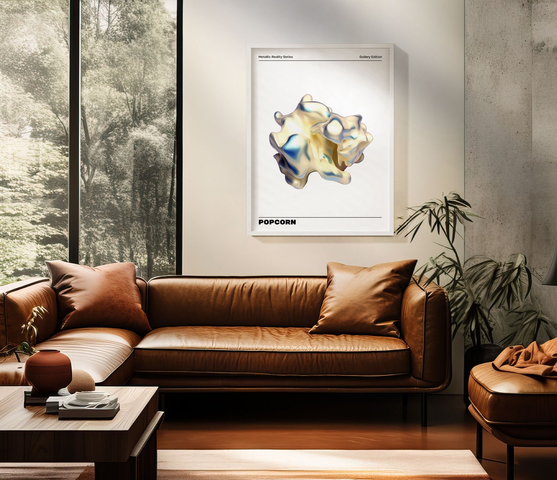 Holographic Metallic Popcorn Sculpture Pop Art Gallery Poster - Image 4