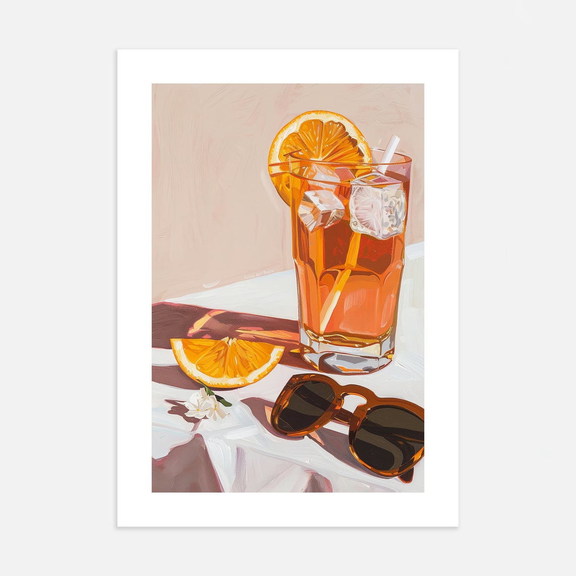 Orange Spritz Cocktail Sunglasses Summer Drink Still Life Poster - Image 3
