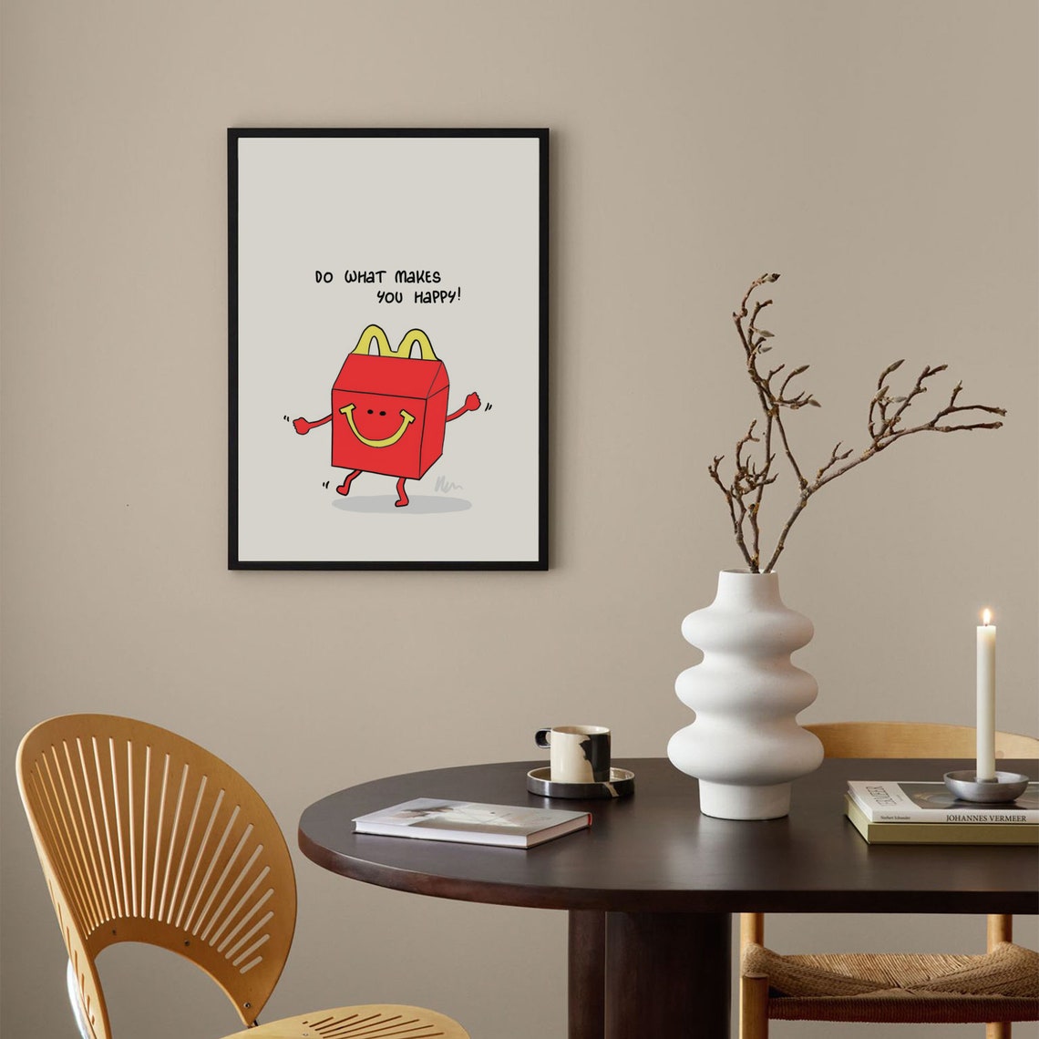 Do What Makes You Happy Quote Smiling Red Lunchbox Cartoon Poster - Image 4