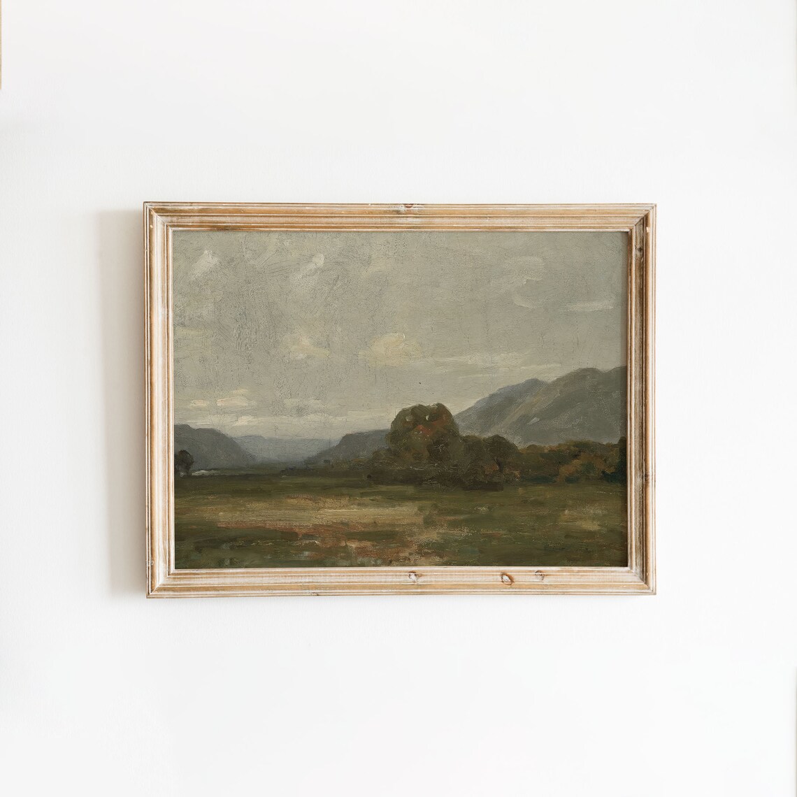Misty Green Moor Distant Hills Moody Vintage Landscape Poster - Image 4