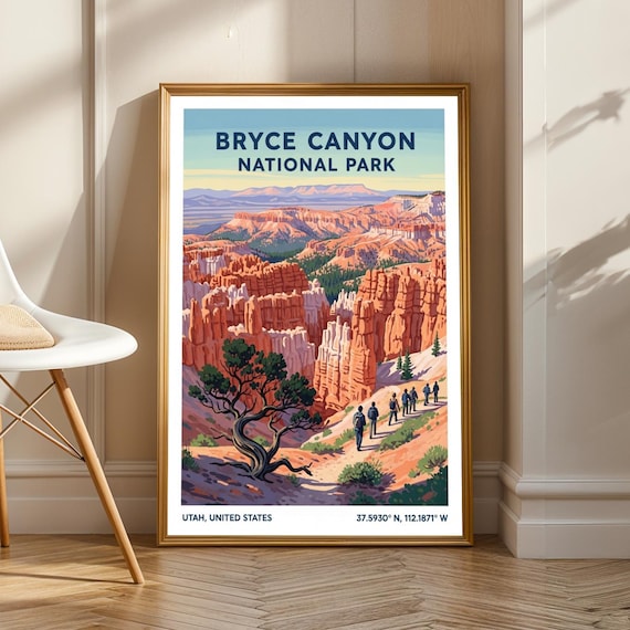 Bryce Canyon National Park Utah Hoodoos Vintage Travel Poster