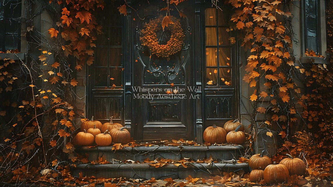 Fall Doorstep Pumpkin Painting, Halloween Wall Art - Image 5