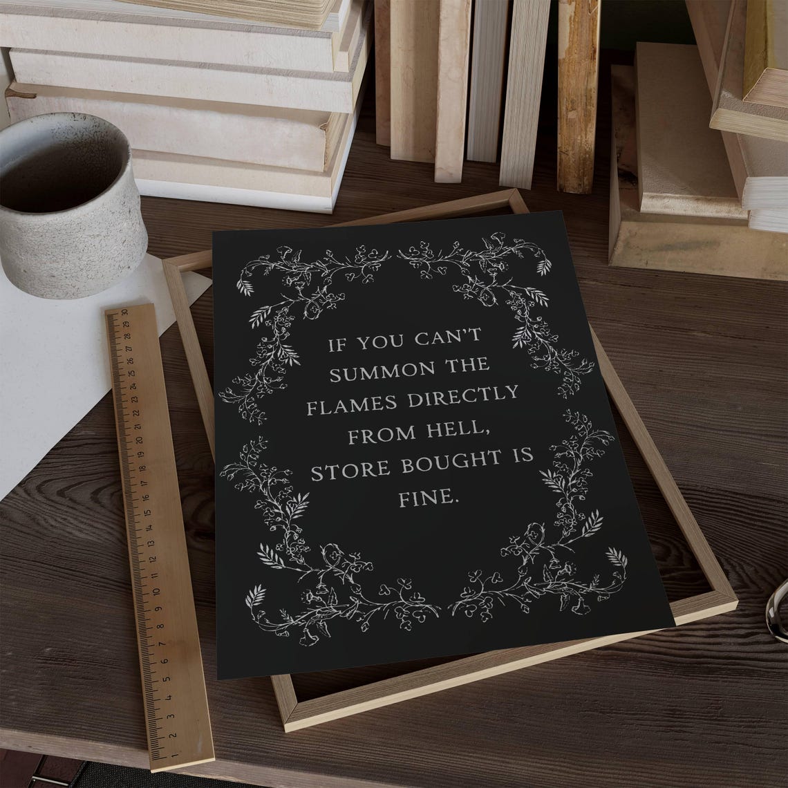 Funny Witch Quote Summon The Flames From Hell Dark Humor Poster - Image 2