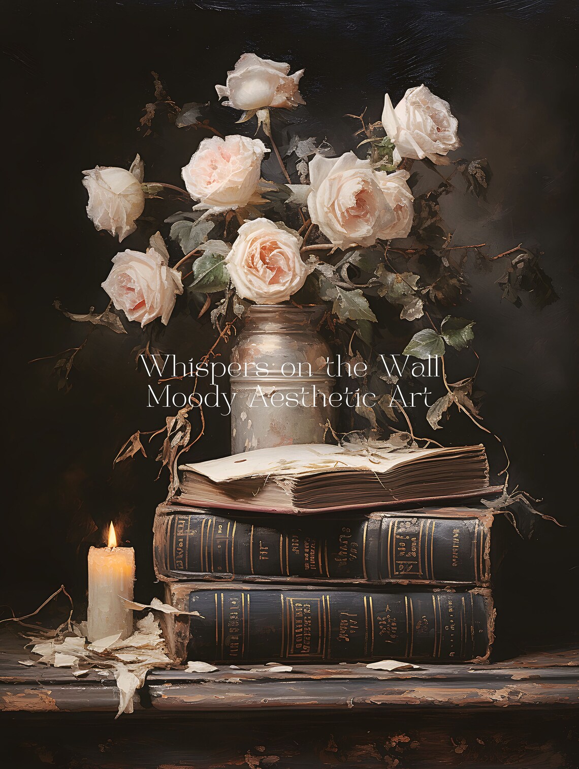 Dark Academia Reading Morning Coffee and Book Moody Still Life Wall Poster - Image 5