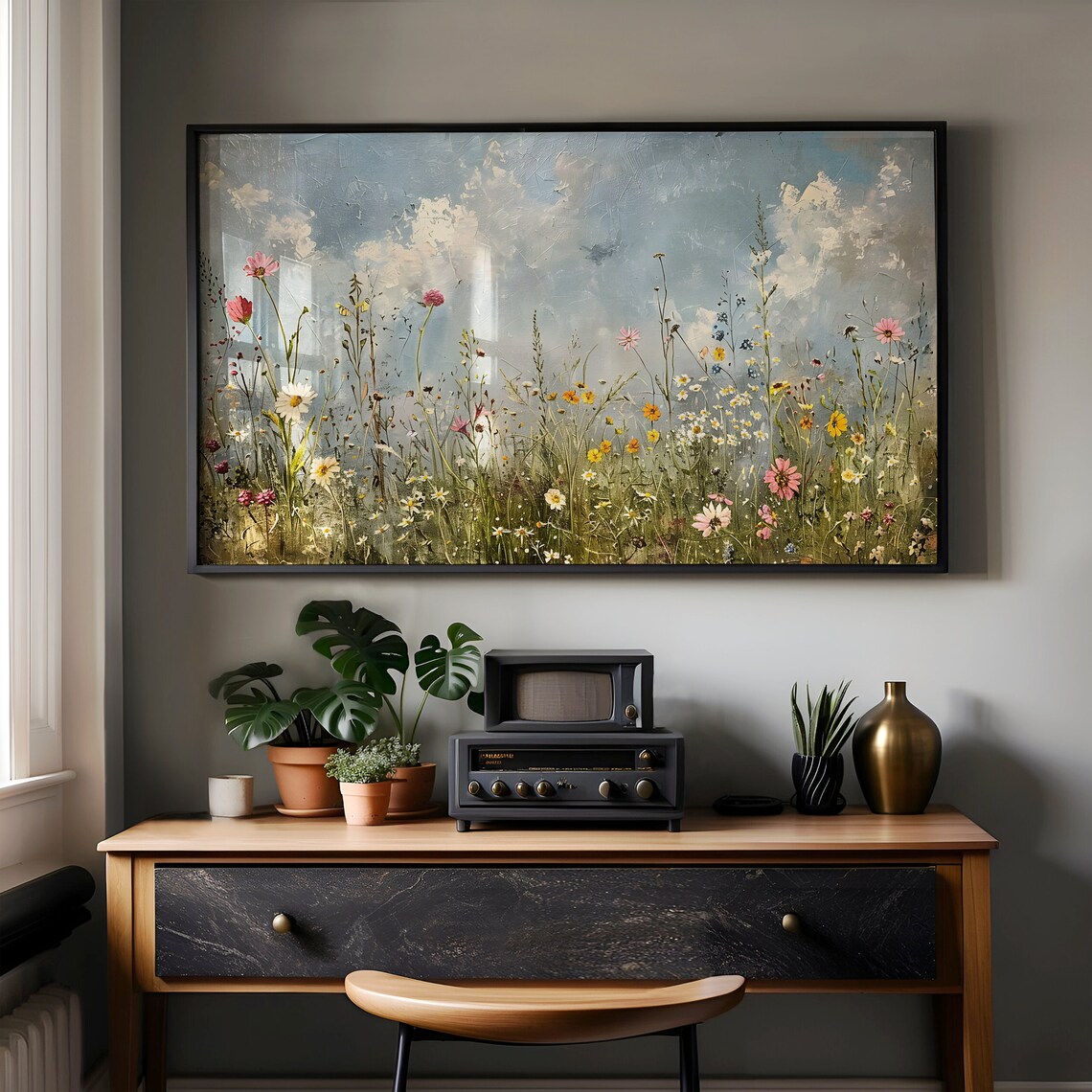 Daydreamer Wildflower Landscape, Spring Farmhouse Art Print - Image 4