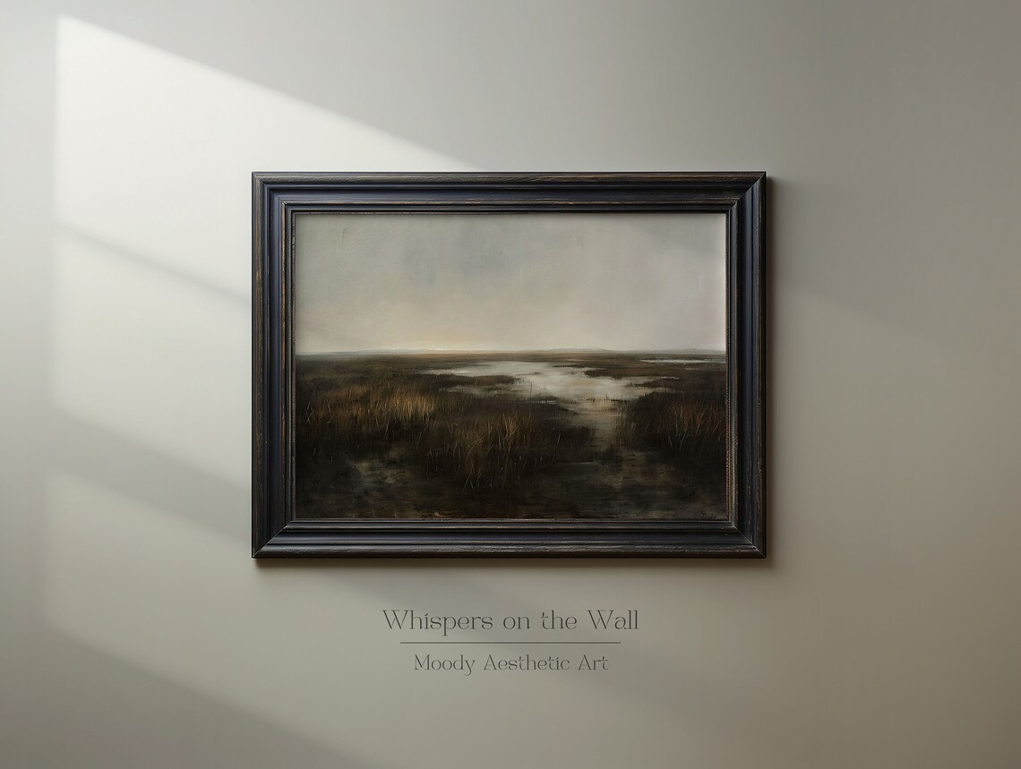 Moody Marsh Landscape Art Print, Dark Academia Decor - Image 3