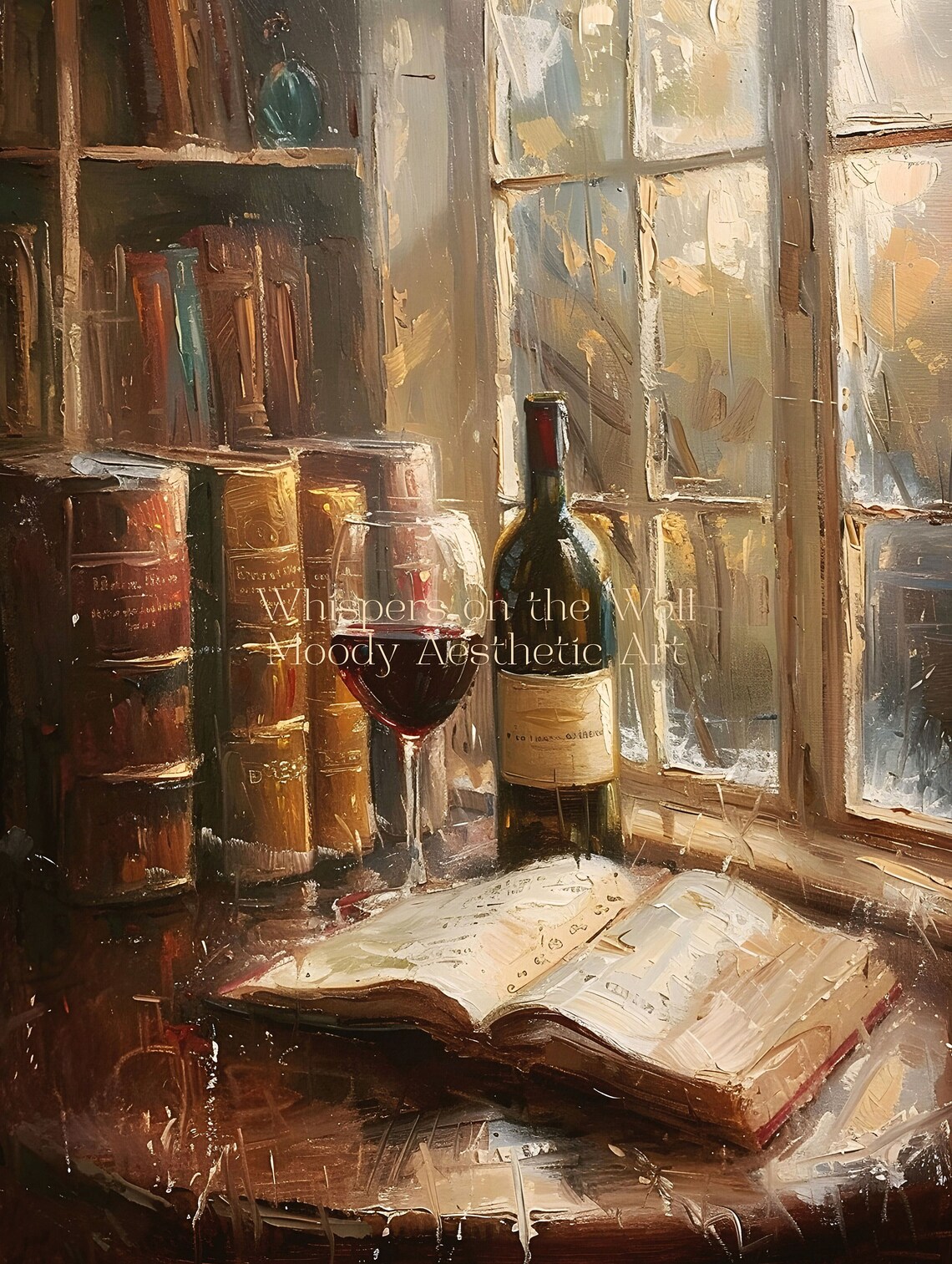 Books And Wine Vintage Kitchen Art Print - Image 5