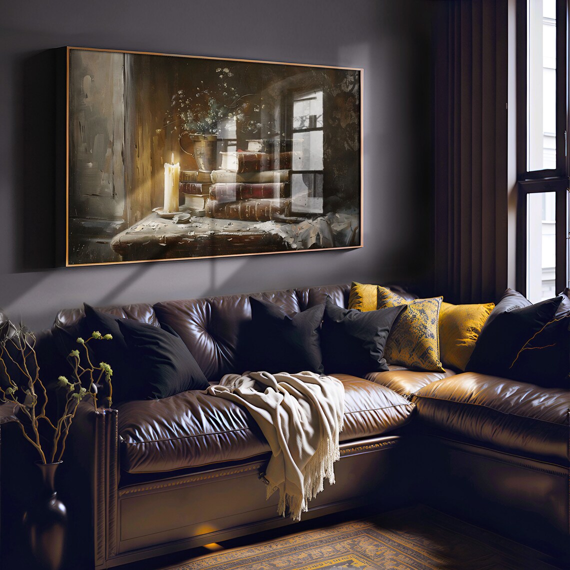 Dark Academia Book Pile Gothic Decor Art Print - Image 6