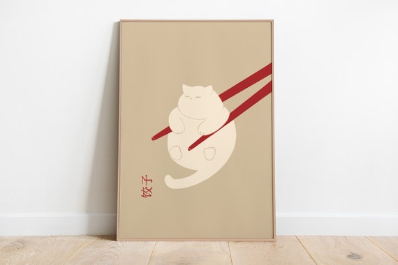 Cat Dumpling Art Print, Cat Lover Decor