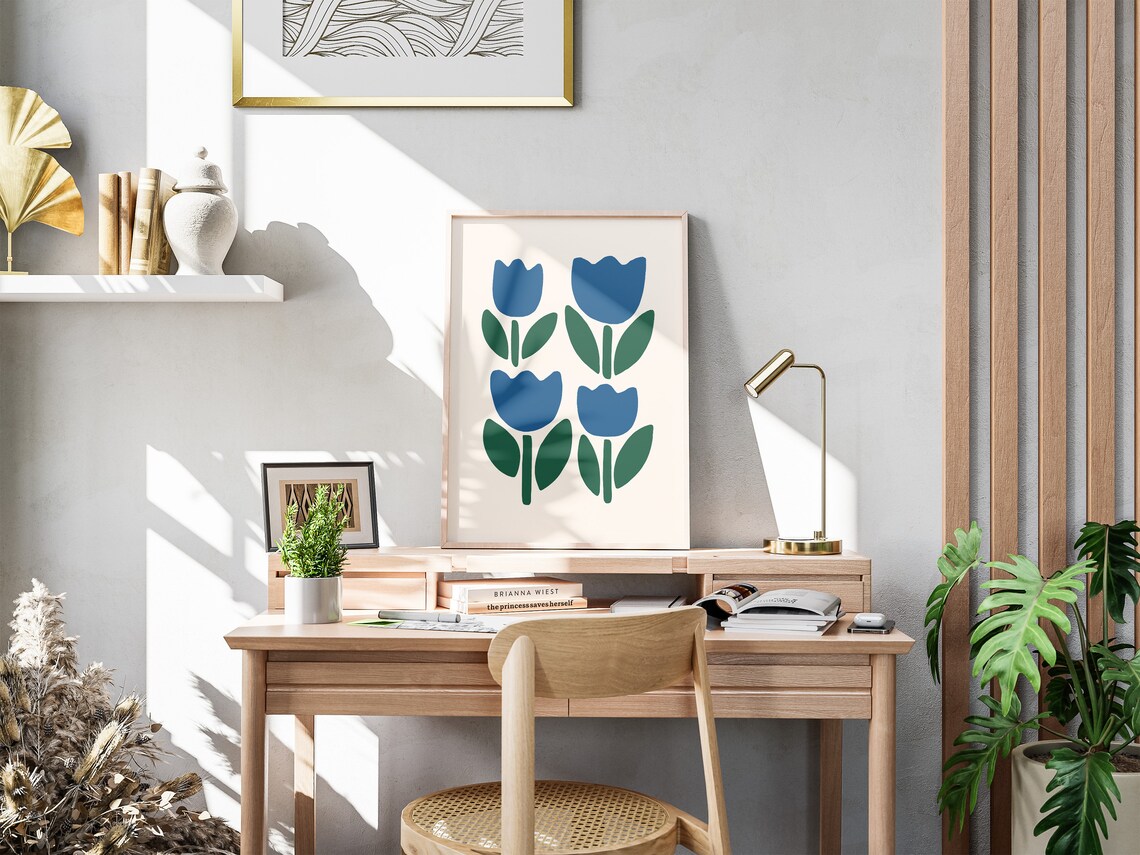 Chunky Tulip Art Print, Botanical Floral Wall Art - Image 2
