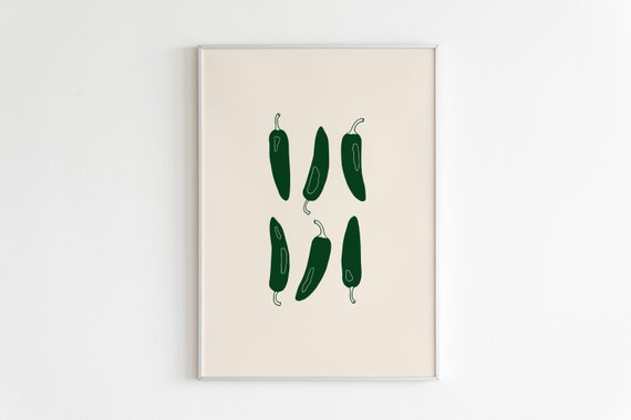 Jalapeno Print Vegetable Art Print Kitchen Wall Art Food Art Jalapeno Peppers Poster