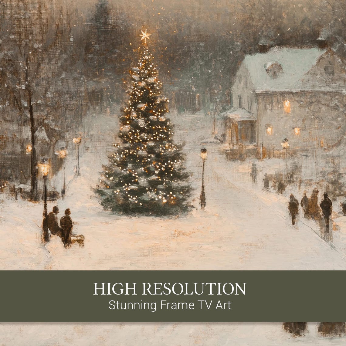 Frame Tv Art Christmas Frame Tv Art 4k Winter Painting Tv Art Vintage Landscape Painting Tv Wallpaper - Image 3