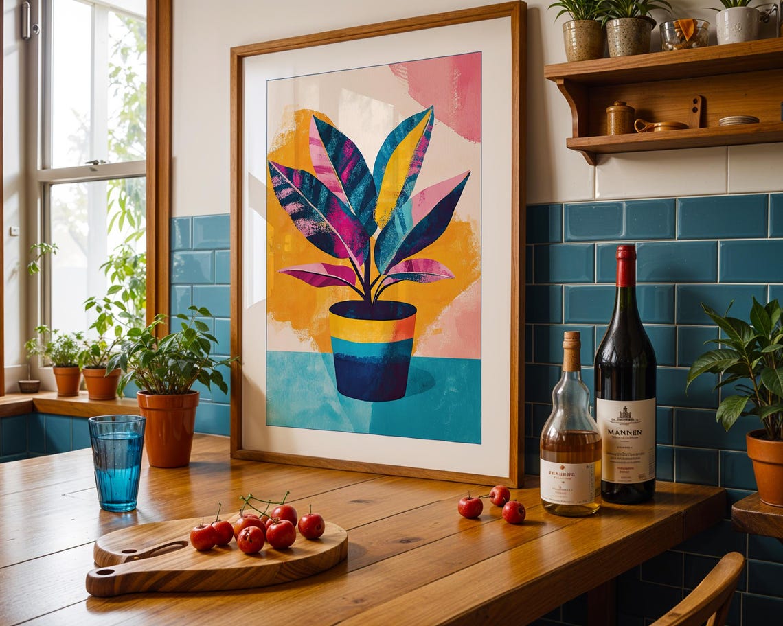 Houseplant Abstract Boho Botanical Wall Art Print - Image 6