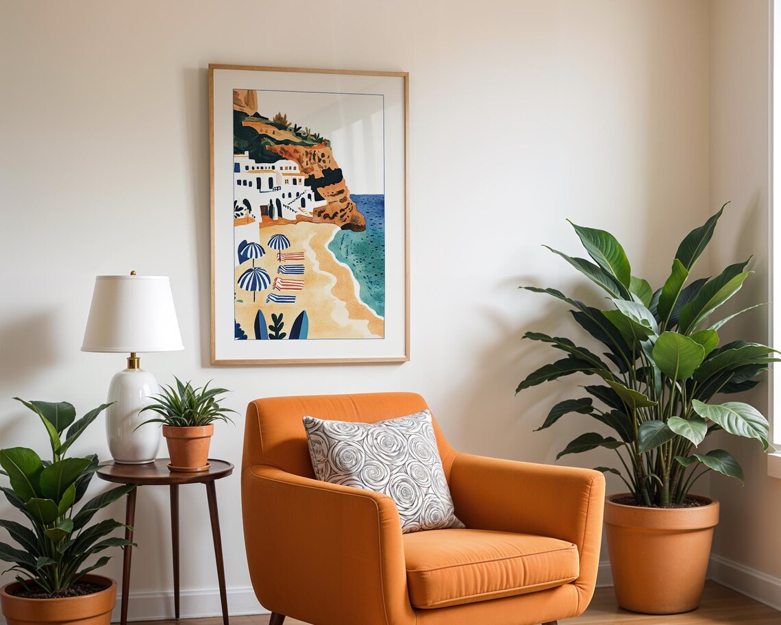 Mediterranean Beach Print, Greek Island Architecture - Image 2